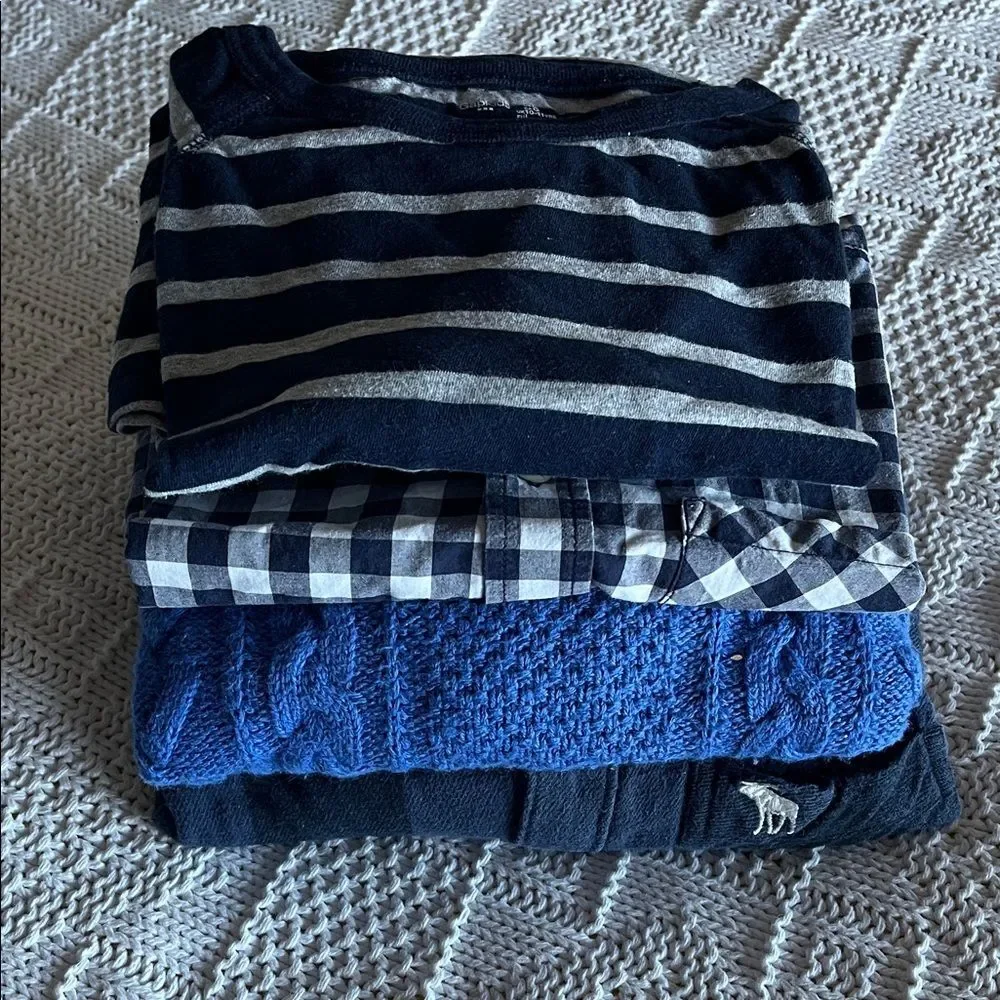 Boy's Blue and Navy Shirt Collection Set of 4